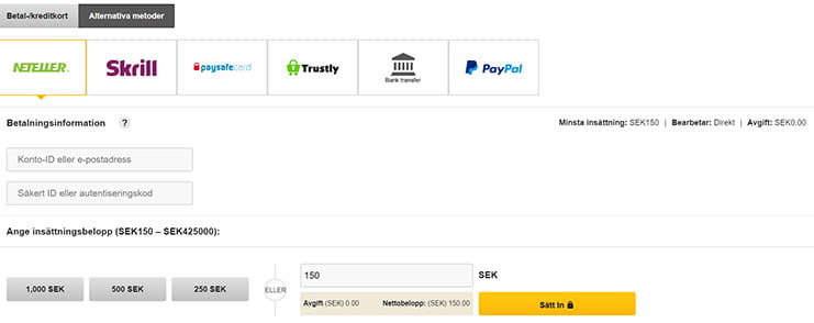 Betfair betalningsmetoder